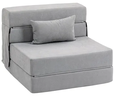 Produktbild von HOMCOM 3 in 1 Schlafsessel, klappbares Schlafsofa mit Bettfunktion, Lendenkissen