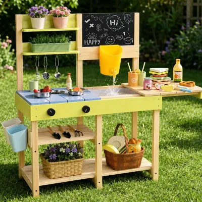 Imagen del producto de Cocina de juguete para exteriores para niños, con lavabo desmontable