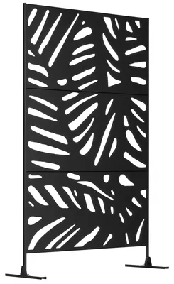Obrázek produktu pro Paraván, design se 3 panely, odolná kovová konstrukce, černá barva