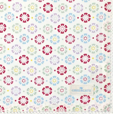 Produktbild von Greengate Rike Stoffserviette mit Spitze white 40x40cm