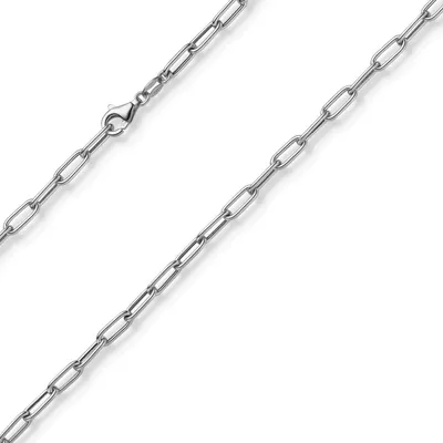 Produktbild von 3,5mm Paper Clip Anker weit Kette Collier Halskette aus 585 Gold Weißgold 90cm