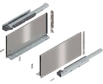 Produktbild von Blum Legrabox pure H F Schubladenschienen Set | 1 Paar, 40kg 500mm | Tip On Vollauszug, inox