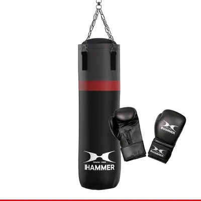 Produktbild von HAMMER Box-Set Cobra, Boxsack 100 cm, Nylon, 26 kg, hochwertige Boxhandschuhe