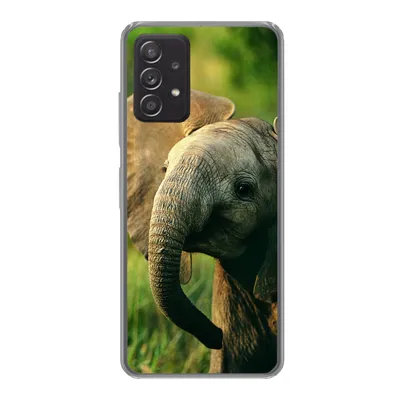 Produktbild von MuchoWow® Handyhülle Schutzhülle Hülle für Samsung galaxy a73 Elefant - Grün - Tiere - Natur Silikon Softcase Handy Hülle - Handyhülle