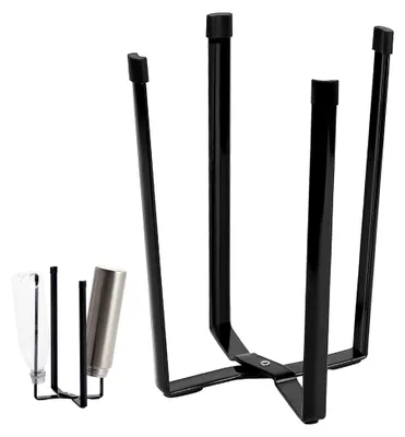 Produktbild von Abtropfgestell Flaschen, Schwarz Faltbarer Besteckabtropfer, Flaschen Abtropfständer, Flaschentrockner Ständer, Metall Abtropfgestell, Flaschenständer zum Abtropfen, für Tassen Weingläser, Teller