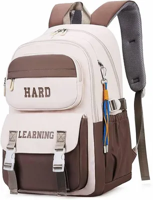 Image de Sac à dos d'école pour adolescents, imperméable, grand format 30 L, pour ordinateur portable, beige