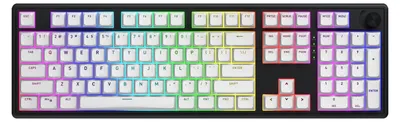 Zdjęcie produktu dla HATOR Skyfall Wireless 100, Przewodowy i Bezprzewodowy, USB + RF Wireless + Bluetooth, Mechaniczna, QWERTY, RGB LED, Czarny, Biały