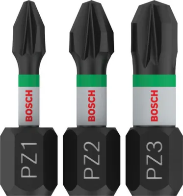 Image de Bosch PRO Embout de Vissage Impact Pozidriv PZ1; PZ2; PZ3 25 mm 3 pièces - 2608522471