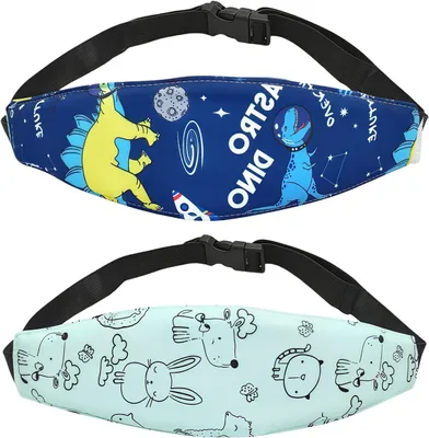 Productafbeelding van Hoofdsteun Kinderzitje - Hoofdband Auto - Comfortabel Reizen - Verstelbare Gesp - 2 Stuks - Lichtgroen Blauw