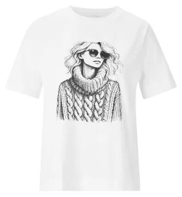 Produktbild von Rich & Royal (4) Easy Fit T-Shirt Woman Print, white 100 100 XS