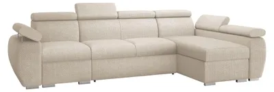 Produktbild von MIRJAN24 Ecksofa Boston LCP, Stilvoll Eckcouch mit zwei Bettkästen und Schlaffunktion, Verchromte Metallfüße, Holzkonstruktion (Farbe: Flow 03, Seite: Rechts 1P(65)+2R+LCP)