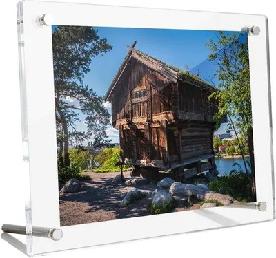 Produktbild von Famanu Fotorahmen A4, doppelseitiger Acrylrahmen mit UV-Schutz - transparent