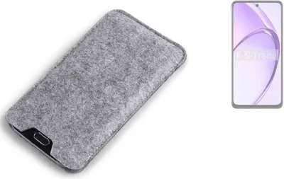 Produktbild von K-S-Trade Filz Handyhülle kompatibel mit Oppo A40 Schutzhülle Filztasche Filz Tasche Case Sleeve Handy Hülle Filzhülle grau