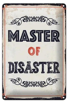 Produktbild von Blechschild Spruch 20x30 cm Master of disaster Schild