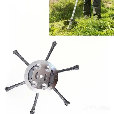 Produktbild von Unkrautbürste für Motorsense – Kegelförmige Drahtbürste für Akku- & Elektro-Rasentrimmer, entfernt mühelos Unkraut & Moos, 5 mm Bohrung