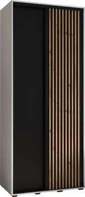 Produktbild von MEBLE KRYSPOL Lanko 1 Schrank mit 2 Schiebetüren  - 235,2x100x45 cm - Weiß Schwarz Artisan