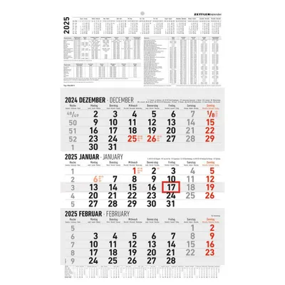 Produktbild von 3-Monatskalender groß 2023 - Büro-Kalender 30x49 cm