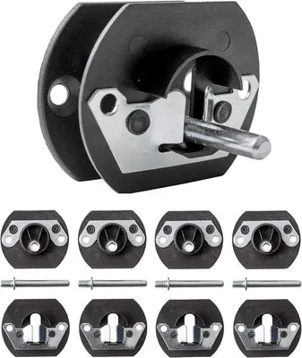 Produktbild von Scharnierverbinder für Sofas mit Metallstift, 4 Stück, Halterhaken zum Einstecken, schwarz, 70 mm