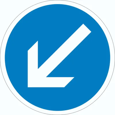 Produktbild von Aufkleber Kreis Vorgeschriebene Vorbeifahrt links Symbol Ø50mm