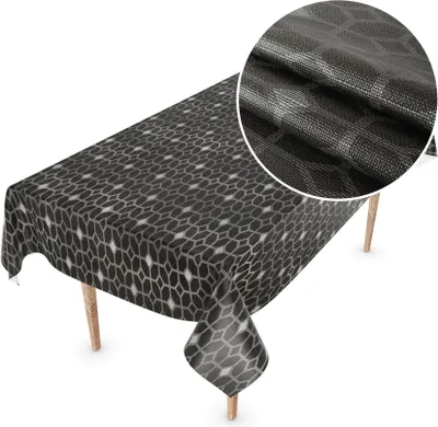 Produktbild von Tischdecke Wachstuch Premium Ornamente Grau Robust Wasserabweisend Breite 140 cm Länge 400 cm