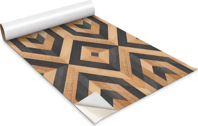 Obrázek produktu pro Samolepicí fólie na nábytek - Dekorační fólie - Stolní nábytek - Lze stříhat na míru - Geometrický vzor na dřevě - 100 x 50 cm