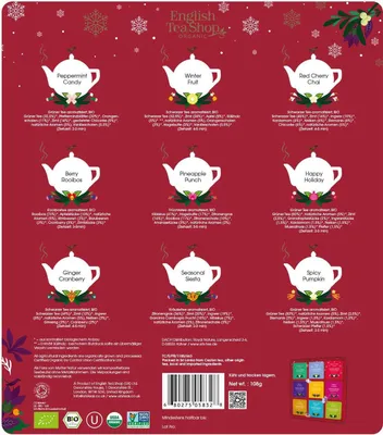 Produktbild von ETS - Tee Geschenk in Metalldose "Wintertee-Kollektion" Rot, BIO, 72 Teebeutel (9x8)