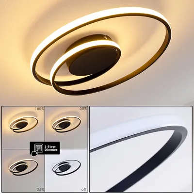 Produktbild von Apagni »Apagni« dimmbare Deckenlampe aus Metall in Schwarz/Weiß