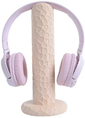 Immagine prodotto di Supporto per cuffie Unyqoos® – compatto, color beige, con design Voronoi (93 x 91 x 209 mm), ideale per l'ufficio e il gaming