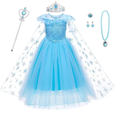 Obrázek produktu pro Šaty princezny pro dívky - Kostým princezny - Karneval a Halloween - Doplňky pro cosplay
