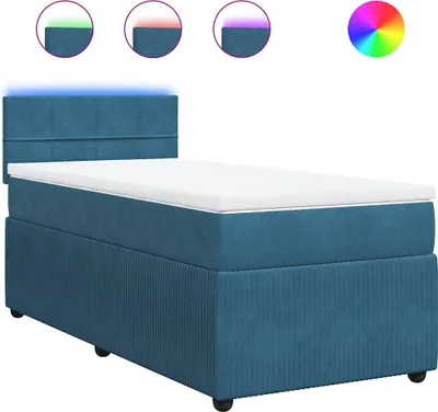 Produktbild von vidaXL Boxspringbett mit Matratze Blau 80x200 cm Samt