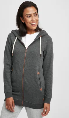 Produktbild von OXMO OXVicky Straight Sweat Zip-Hoodie Damen Sweatjacke Kapuzenjacke Hoodie mit Kapuze Kordel Eingrifftaschen Regular fit