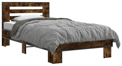 Immagine prodotto di vidaXL Struttura letto con testiera in rovere affumicato 80 x 200 cm