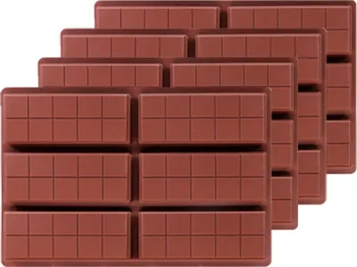 Produktbild von 4 Stück,Schokoladenform Silikon Schokoladentafel Form Pralinenförmchen Schokolade Form für Schokolade Praline Süßigkeiten