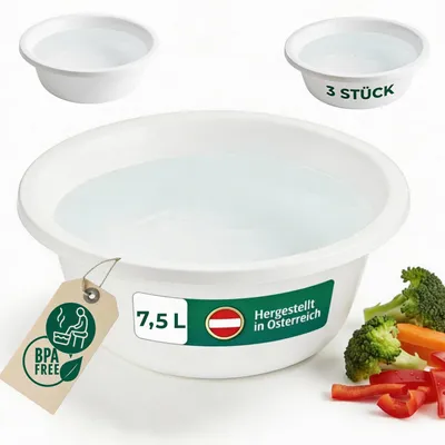 Productafbeelding van Set van 3 Ronde Spoelbakken van Kunststof, BPA-vrij