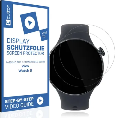 Produktbild von 2x 3D Schutzfolie Matt für Vivo Watch 5 Display Flexibel Full Cover