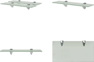 Produktbild von vidaXL Schwebende Regale 2 Stk. Glas 40x20 cm 8 mm - Schwebendes Regal - Schwebende Regale - Wandregal - Wandregale