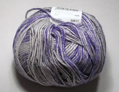 Produktbild von Baumwolle JEANS, geprintetes Baumwollgarn von Katia, Farbe VIOLETT/GRAU (105), ca. 120m/50g