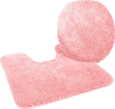 Produktbild von Mikrofaser-Badset 2-teilig, WC-Deckelbezug + Vorlage mit Ausschnitt, Rose