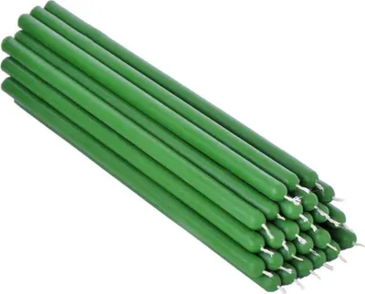 Immagine prodotto di 25x cera d'api verde 21cm senza fuliggine candela da tavolo fatta a mano candela rituale 36333