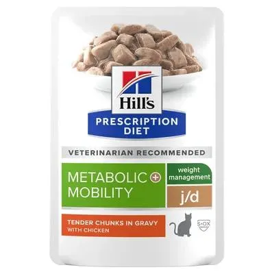 Produktbild von Hill's Prescription Diet j/d Metabolic + Mobility Katzenfutter Huhn 12 x 85 g