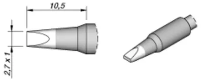 Produktbild von JBC Lötspitze Serie C245 Meißelform, C245729/2,7 x 1,0 mm, gerade C245729