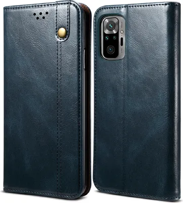 Immagine prodotto di Custodia per Xiaomi Redmi Note 10 Pro/Note 10 Pro Max, portafoglio in pelle flip case con funzione stand blu