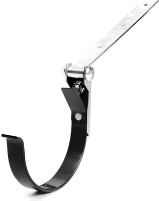 Produktbild von Dachrinnenhaken aus Metall mit Scharnier Ø 75 mm, Schwarz RAL 9005