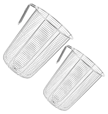 Produktbild von 2-teiliges Edelstahl Besteckhalter Set mit Ablauflöchern für Küchenutensilien