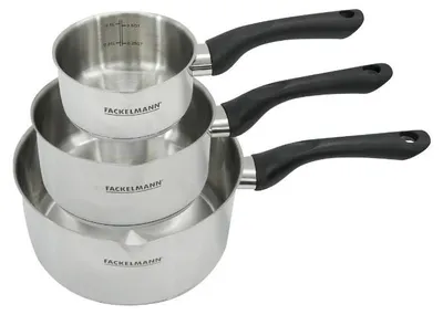 Image de Set 3 casseroles 12 16 et 20 cm en inox Fackelmann Geneva
