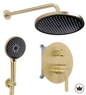 Produktbild von Unterputz-Duschset REA Maxim Brush Gold