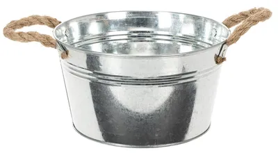 Produktbild von Blechschale mit Seilgriffen Vintage Design Deko Highlight