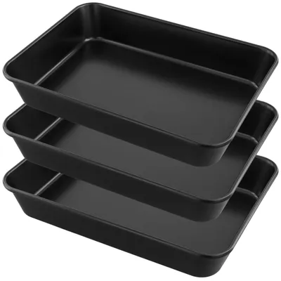Backbleche 3er-Set, 34x24x5 cm, Kohlenstoffstahl, antihaftbeschichtet