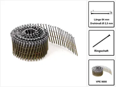 Obrázek produktu pro Bostitch - Role drátu pro kroužkové svařování, 2,50 x 64 mm, 9000 kusů (F250R64Q)