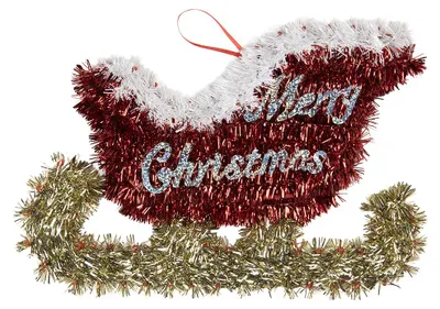 Produktbild von Clayre & Eef Weihnachtsanhänger Schlitten 35x2x23 cm Rot Kunststoff